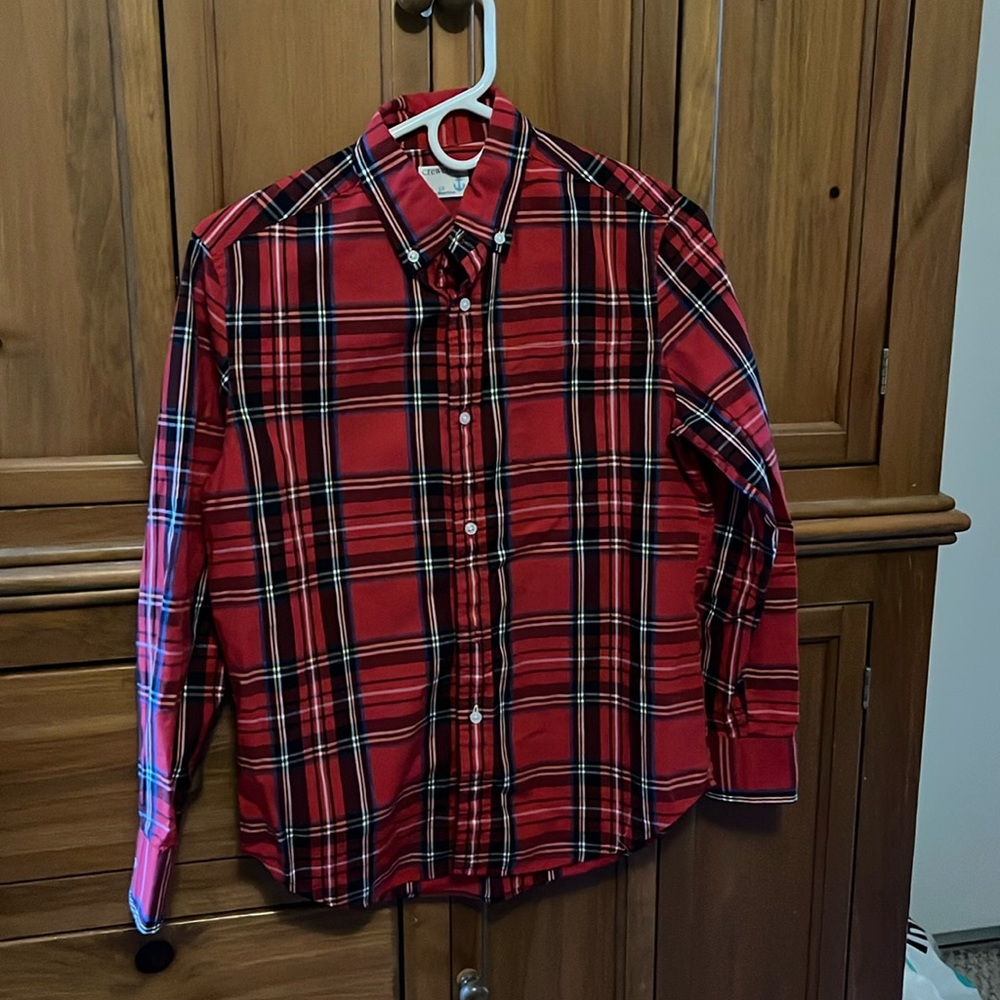 Crewcuts boys size 12 Plaid button down long sleeve